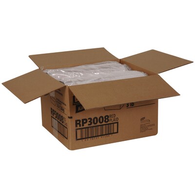 Dixie Kant Leek Polycoated Food Tray by GP PRO, 3 lb., Red Plaid, 500/Carton (RP3008)