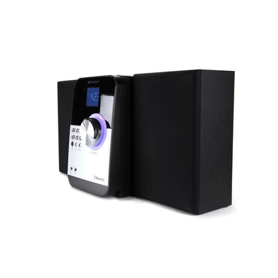 Emerson Bluetooth Micro Music System with MP3, CD Player, FM Radio, Alarm, USB, AUX Input, LED Display, & Remote Control