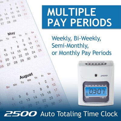 Pyramid Time Systems 2500 Auto Aligning Time Clock, Ivory (2500)