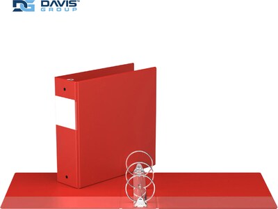 Davis Group Premium Economy 3" 3-Ring Non-View Binders, Red, 6/Pack (2314-03-06)