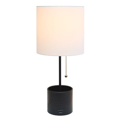 Creekwood Home 18.5 LED Table Lamp with USB Port, Black (CWT-1007-BK)