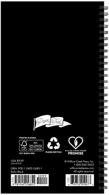 2025-2026 Willow Creek Boho Black 3.5 x 6.5 Academic Year Weekly Planner, Black/White (56851)