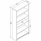 Bush Furniture Cabot 66"H 5-Shelf Bookcase with Adjustable Shelves, Natural Maple (WC31666)