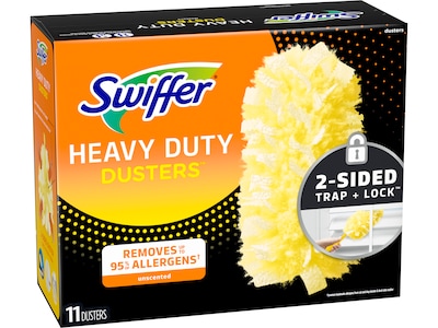 Swiffer Heavy-Duty Duster Refill, Yellow, 11/Box, 3 Boxes/Carton (99035)