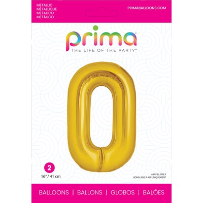 Party City (Air-Filled) 16 O Foil Balloon, Gold, 2/Pack (AM60050228-19)