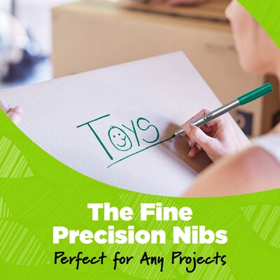 BIC Ecolutions Permanent Markers, Fine Tip, Assorted Colors, 12/Pack (PMER12-AST)