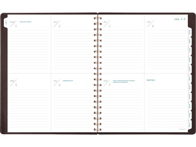 2024-2025 AT-A-GLANCE Signature 8.5" x 11" Academic Weekly & Monthly Planner, Faux Leather Cover, Distressed Brown