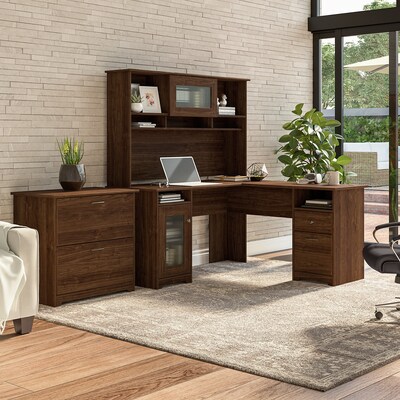 Bush Furniture Cabot 31"W 2-Drawer Lateral File Cabinet, Letter/Legal, Modern Walnut (WC31080)