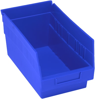 Quantum Storage Systems Store-More Medium Plastic Bin, 6 x 4.13 x 17.88, Blue, 20/Carton (QSB202B