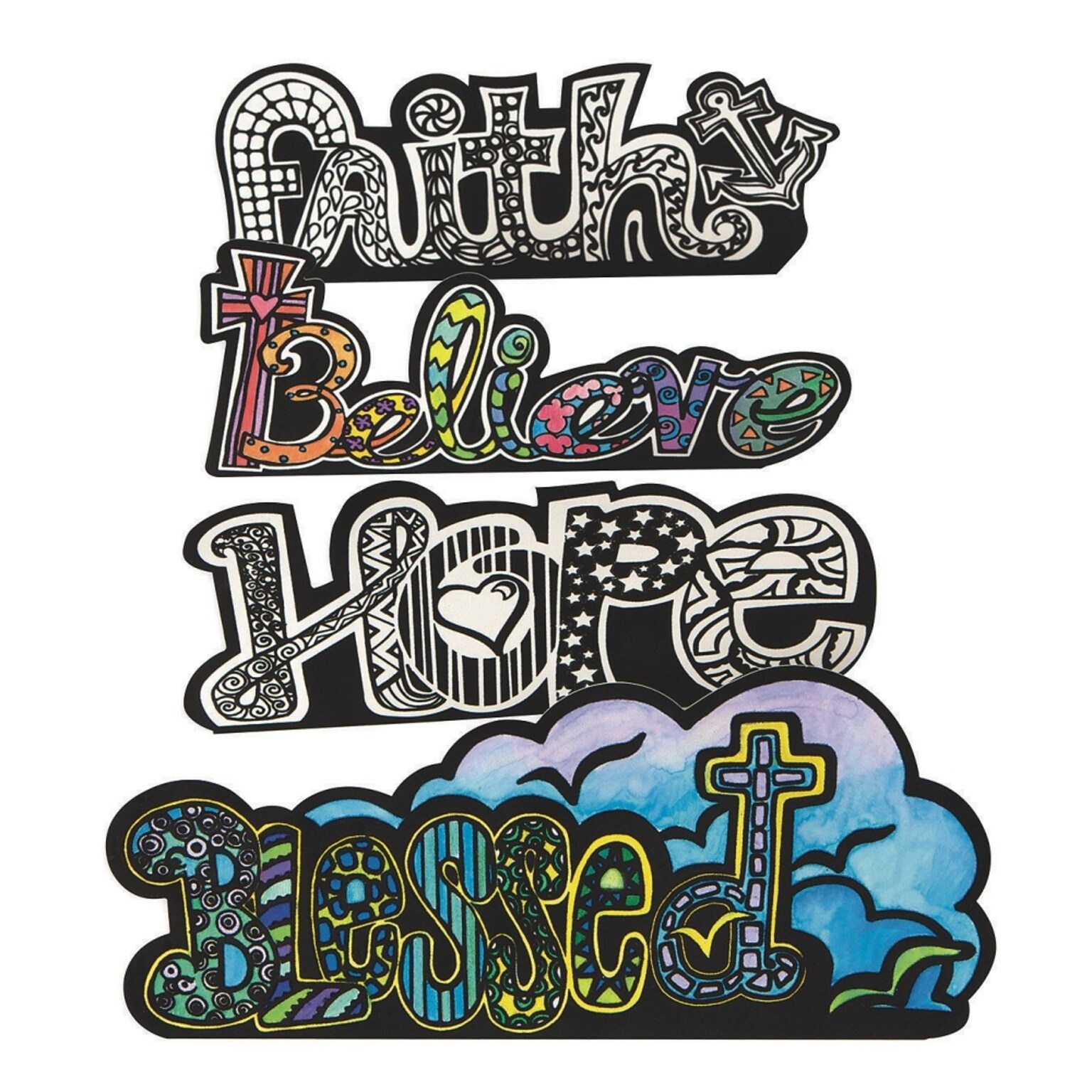 S&S Stand Up Velvet Art Inspirational Sayings, 12/Pack (PS1429)
