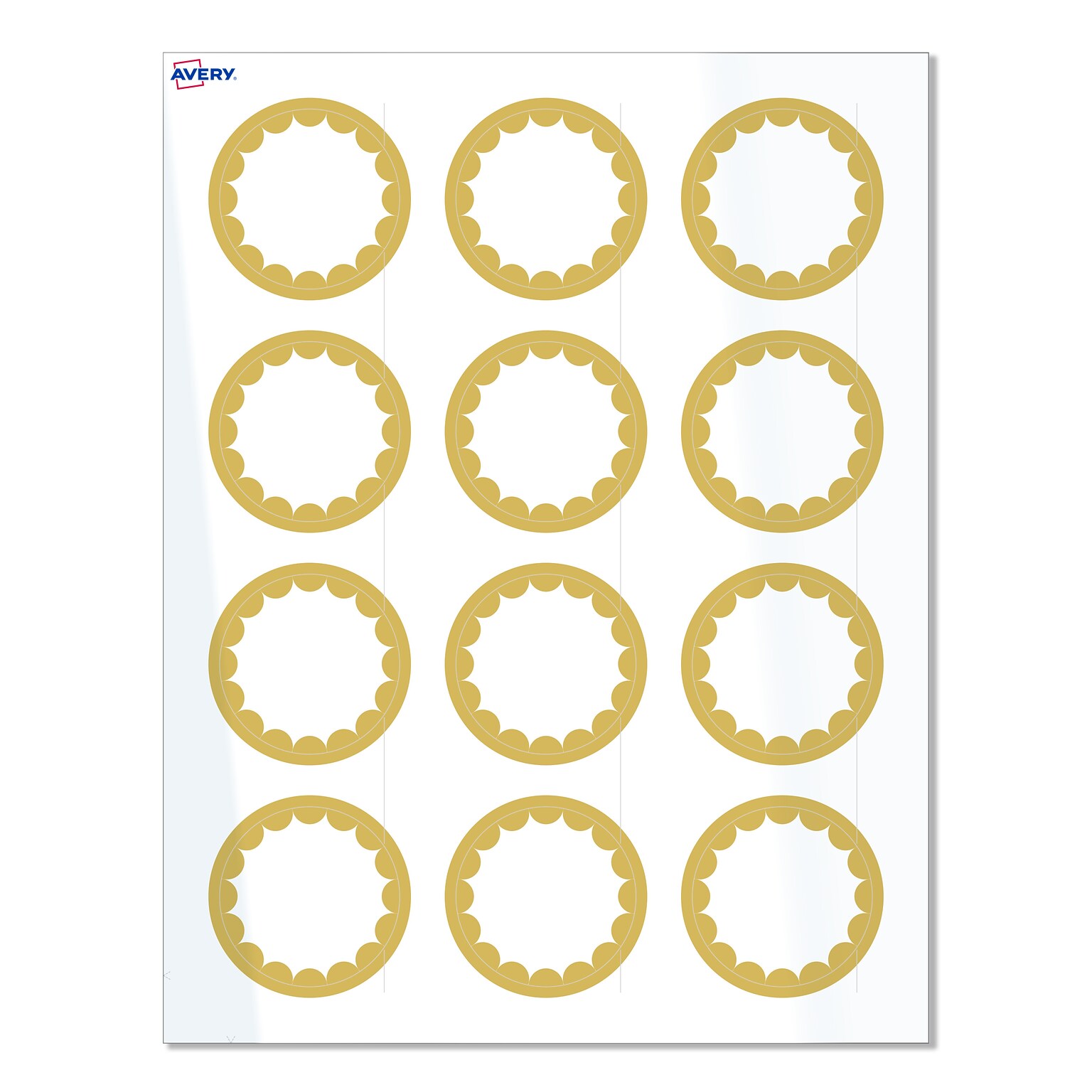 Avery Laser/Inkjet Circle Multipurpose Labels, 2 Dia., White, 120/Pack (S00-D1W)