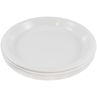 JAM Paper 7 Plastic Plates, White, 80/Pack (7255320690g)
