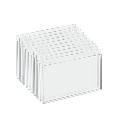 Azar Displays Wall Hanging Sign Holder, 8.5 x 5.5, Horizontal, Wall Mounted, Clear, Acrylic, 10/Pack (162727)