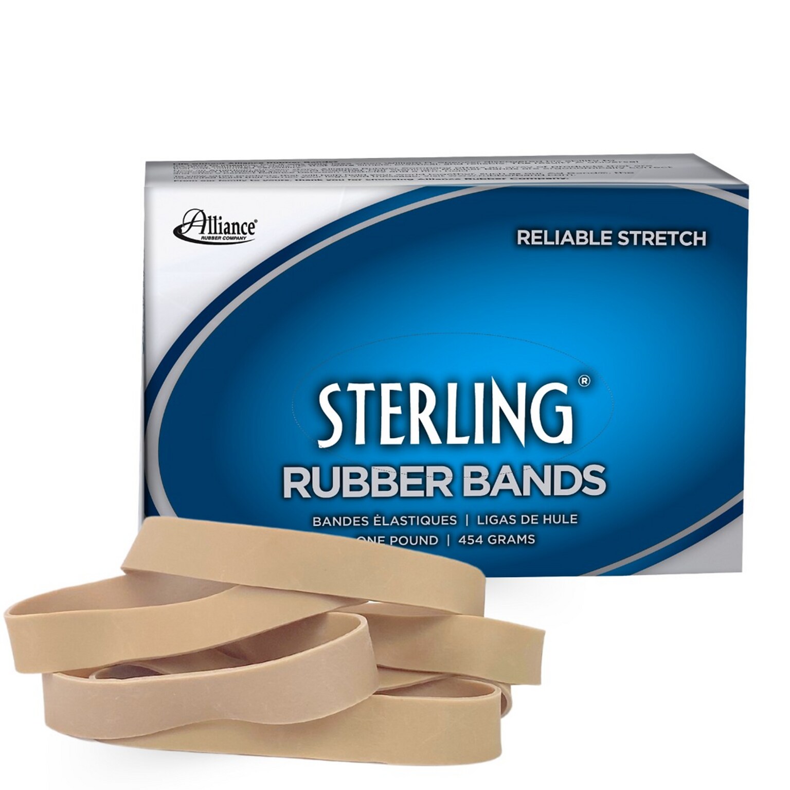 Alliance Sterling Multi-Purpose #105 Rubber Bands, 5 x 0.63, Natural Crepe, 70/Pack (ALL25055)