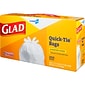 Glad Quick-Tie Tall Kitchen Trash Bags, 13 Gallon, 200/Box (15931)