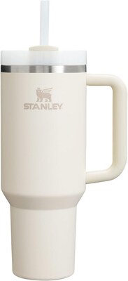 Stanley Quencher H2.0 Stainless Steel Double Wall Insulated Tumbler, 40 oz., Cream (10-13230-003)