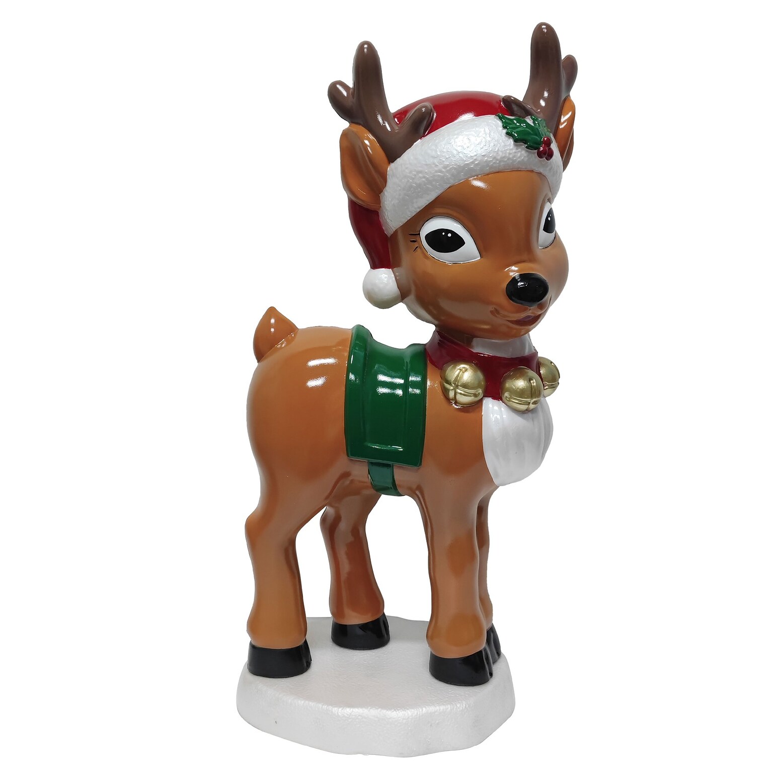 Fraser Hill Farm 28” Reindeer with Santa Hat Christmas Blow Mold (FFBM-1RND-MLT)