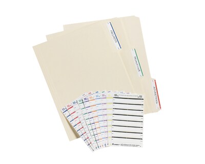 Avery Easy Peel Laser/Inkjet File Folder Labels, 2/3" x 3-7/16", White/Red, 252 Labels/Pack (5201)