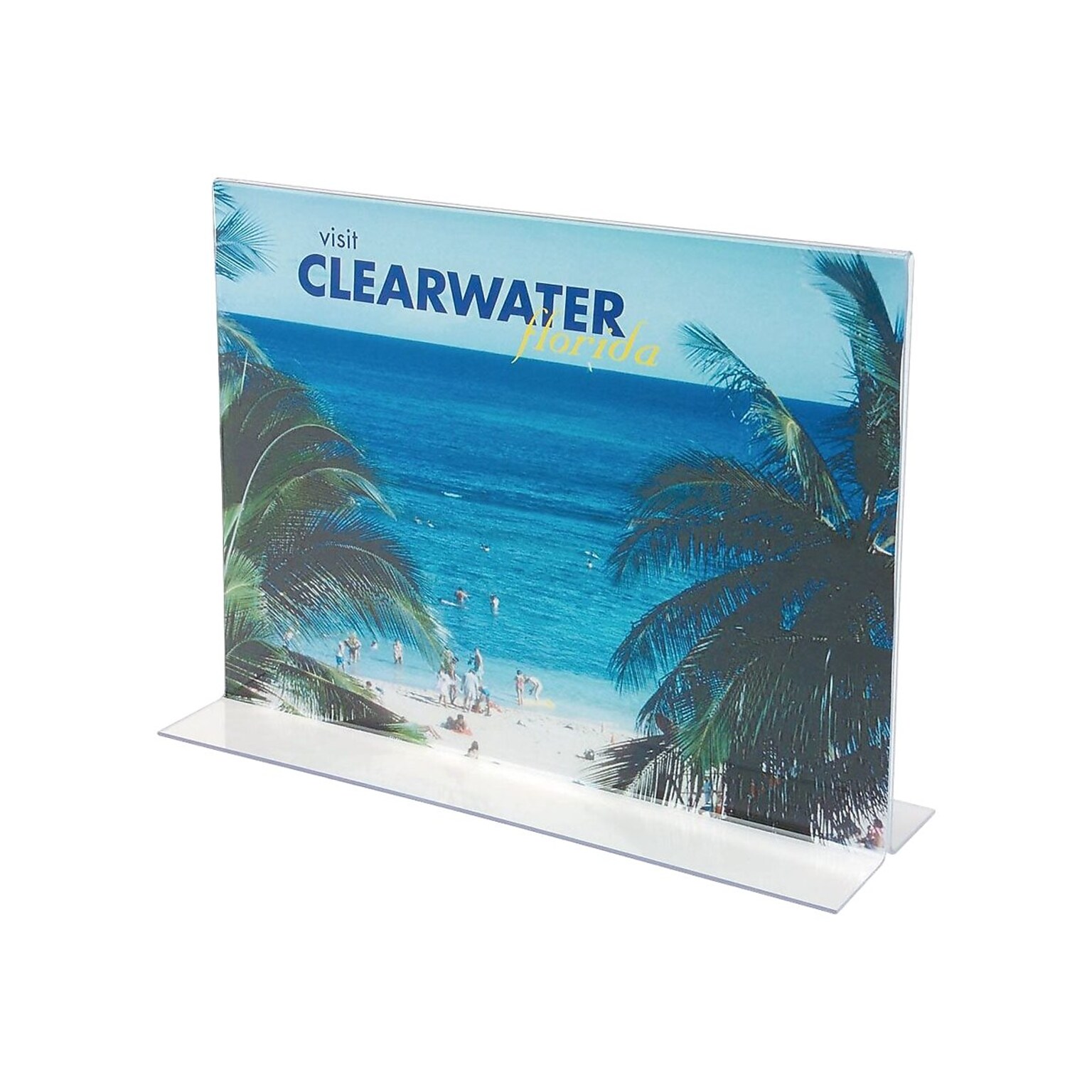 Staples Sign Holder, 8.5 x 11, Clear Plastic – Freestanding Display for Retail Signs, Menus & Notices