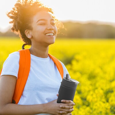 ASOBU Aspen Stainless Steel Double Wall Insulated Water Bottle, 20 oz., Black, (ADNABF27BK)