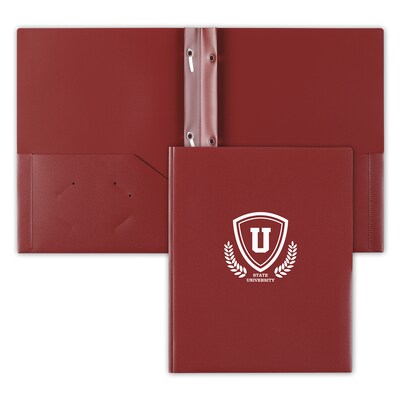 One Color Imprint Polypropylene Three Prong Twin Pocket Presentation Folder