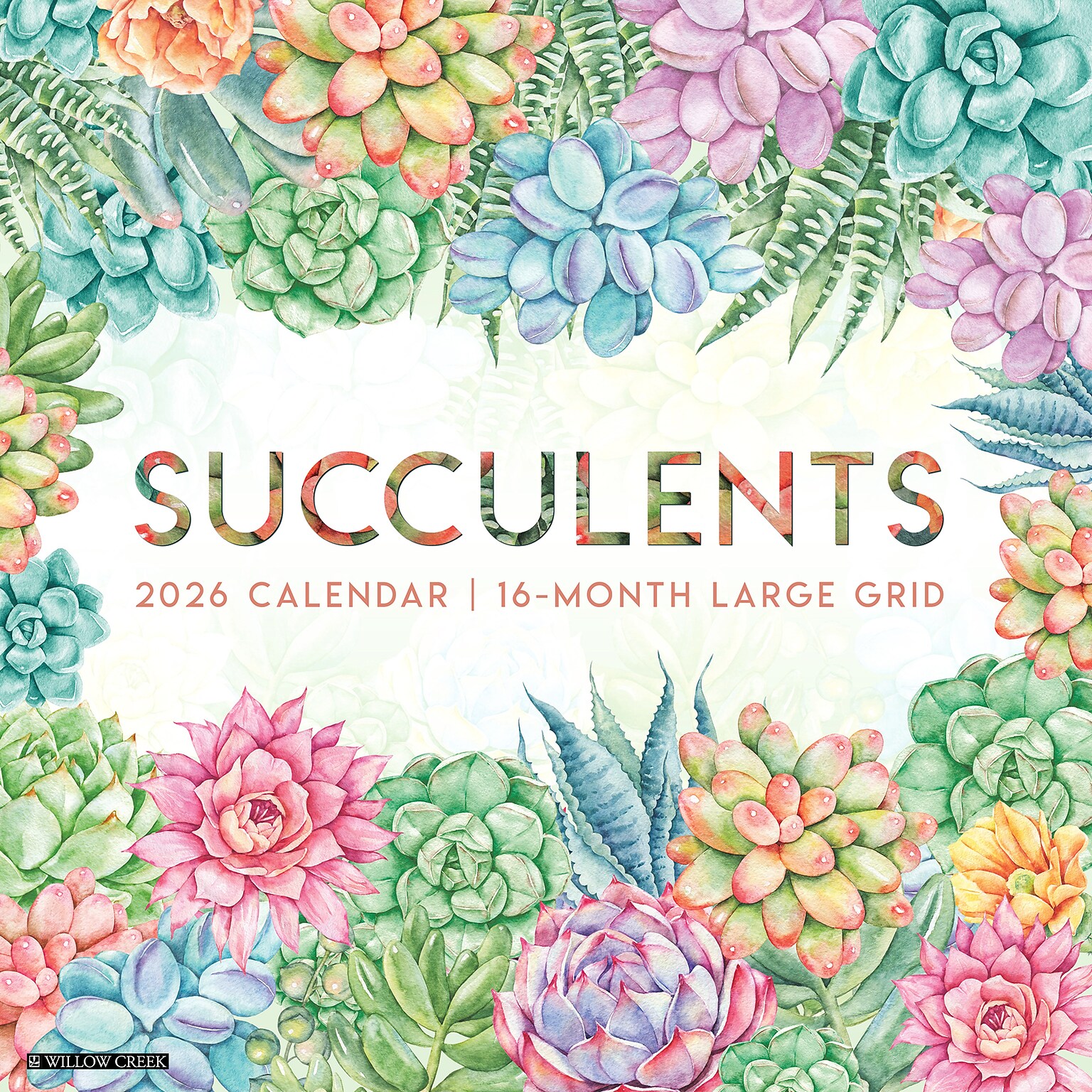 2026 Willow Creek Succulents 12 x 12 Monthly Wall Calendar (55564)