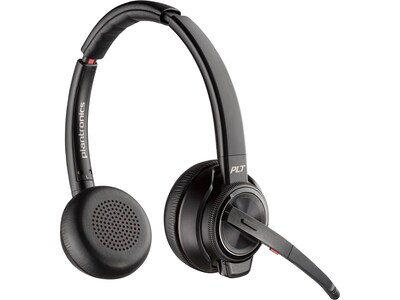 Poly Savi 8220 Wireless Bluetooth Stereo On Ear Headset, MS Certified (77Y82AA#ABA)