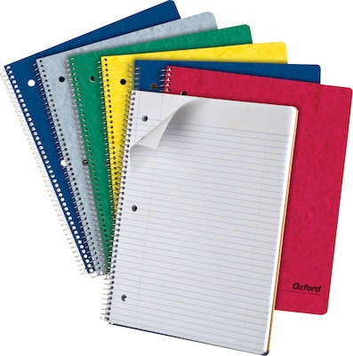 Oxford 1-Subject Notebook, 9 x 11, College Ruled, 70 Sheets, Assorted Colors, 6 Pack (25-008)