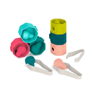 MINILAND Feel to Learn: Sorting Tree Trunks, Multicolored, 15 Pieces/Set (MLE97350)