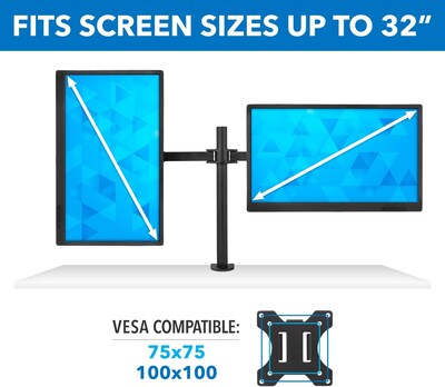 Mount-lt! Adjustable Full Motion Monitor Arm Mount, Up to 32" Monitor, Black (MI-2752L)