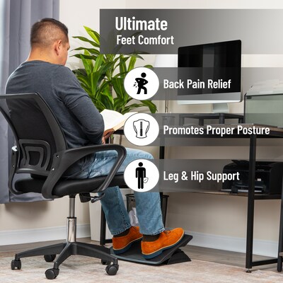 Mind Reader Tilt Adjustable Footrests, Black (FTLINE-BLK)