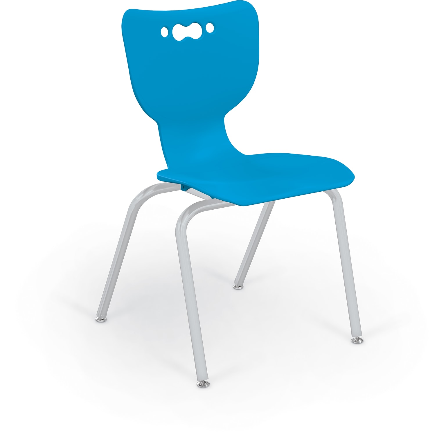 MooreCo 18 Hierarchy Student Chair with 4 Legs, Blue/Platinum Base (703673561938)