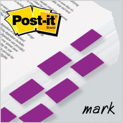 Post-it Flags, 1" Wide, Purple, 100 Flags/Pack (680-PE)