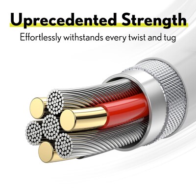 Overtime Lightning to USB-A Charging Cable for iPhone/iPad & iPod, 4 ft., White (DACDAIP5)