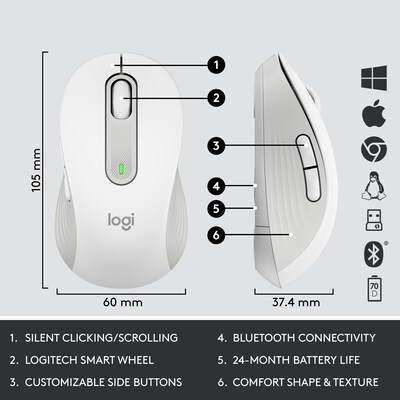 Logitech Signature MK650 Combo for Business Wireless Mouse and Keyboard, Off-White (920-011018)