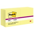 Post-it Super Sticky Notes, 3 x 3, Canary Collection, 90 Sheet/Pad, 12 Pads/Pack (65412SSCY)