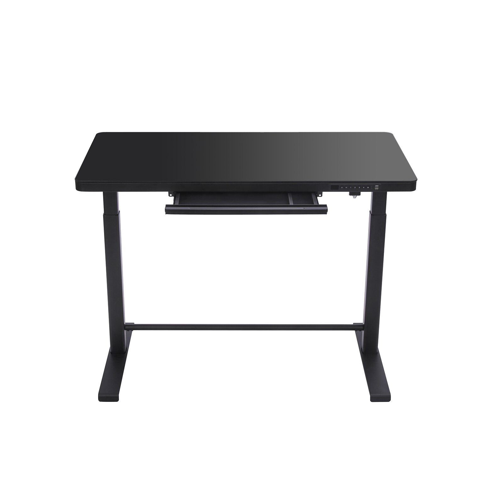 Uncaged Ergonomics Rise Up Glass Electric Standing Desk, 23.7 x 45.3, Black (RUglass-black)