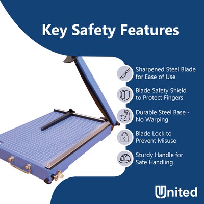 United Commercial 15" Guillotine Paper Cutter, Blue (T15)