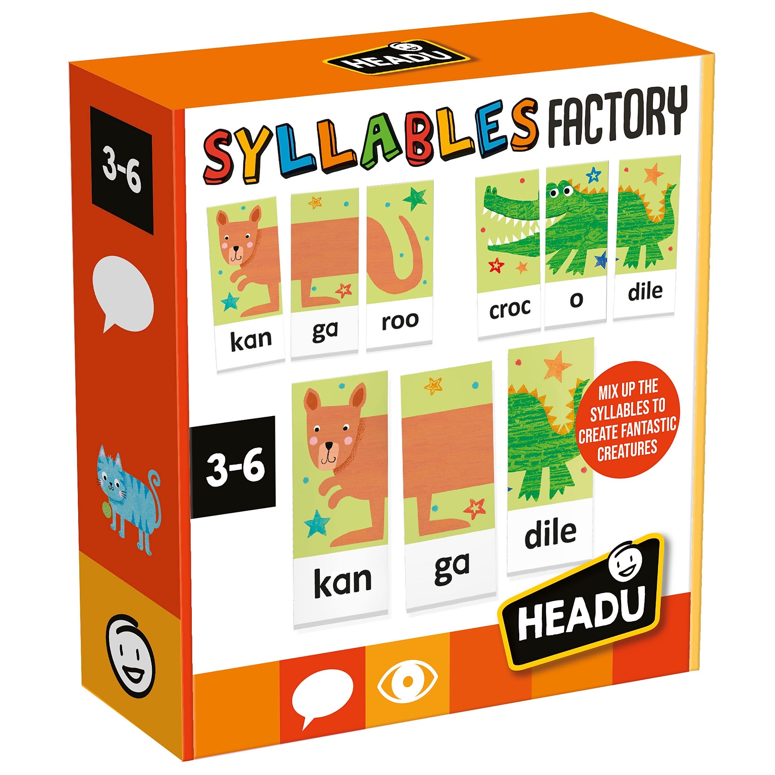 Headu Syllables Factory, Assorted Colors, 63/Set (HDUEN24636)