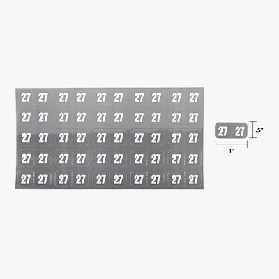Medical Arts Press Smead Compatible Small End-Tab 2027 Year Label, 1/2 x 1, Gray, 250/Pack