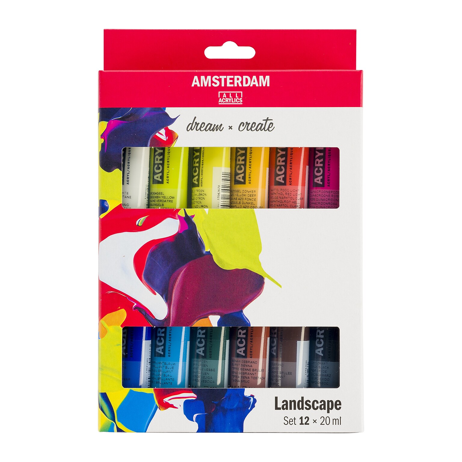 Amsterdam Landscape Acrylic Paint, Assorted Colors, 12/Pack (AMS17820602)