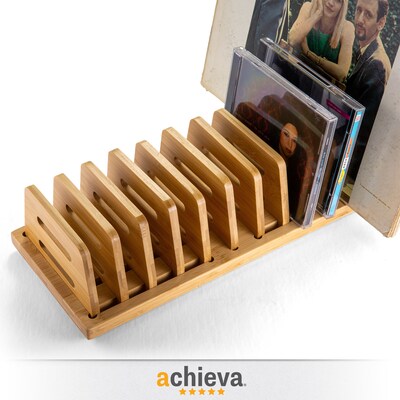 Officemate Bamboo Desk Accessories 9-Compartment Stackable Wood Desk Organizer,  Natural Wood Grain (71003)