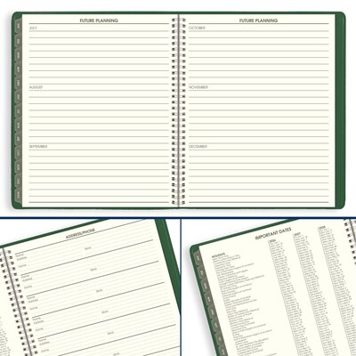 2026 AT-A-GLANCE Recycled 9" x 11" Monthly Planner, Faux Leather Cover, Green (70-260G-60-26)