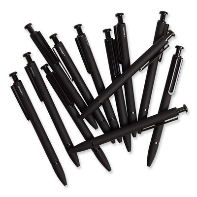 Monterey Soft Touch Ballpoint Pen, Retractable, Medium 1 mm, Black Ink, Midnight Barrel, 12/Pack (UBR3786U0124)
