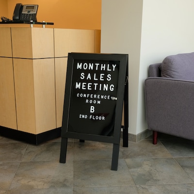 Excello Global Products Sidewalk A-Frame 20" x 27" Poster Holder, Black (EGP-HD-0084-BLK)