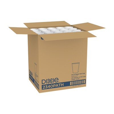 Dixie Pathways Poly Paper Hot Cups, 10 oz., White, 1000/Carton (2340PATH)
