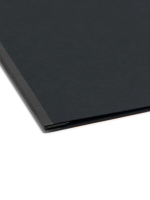 Smead Premium Pressboard 2-Prong Report Cover, Letter Size, Black, 25/Box (81151)