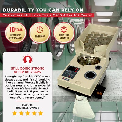 Cassida C-500 Coin Sorter, Beige (C500)