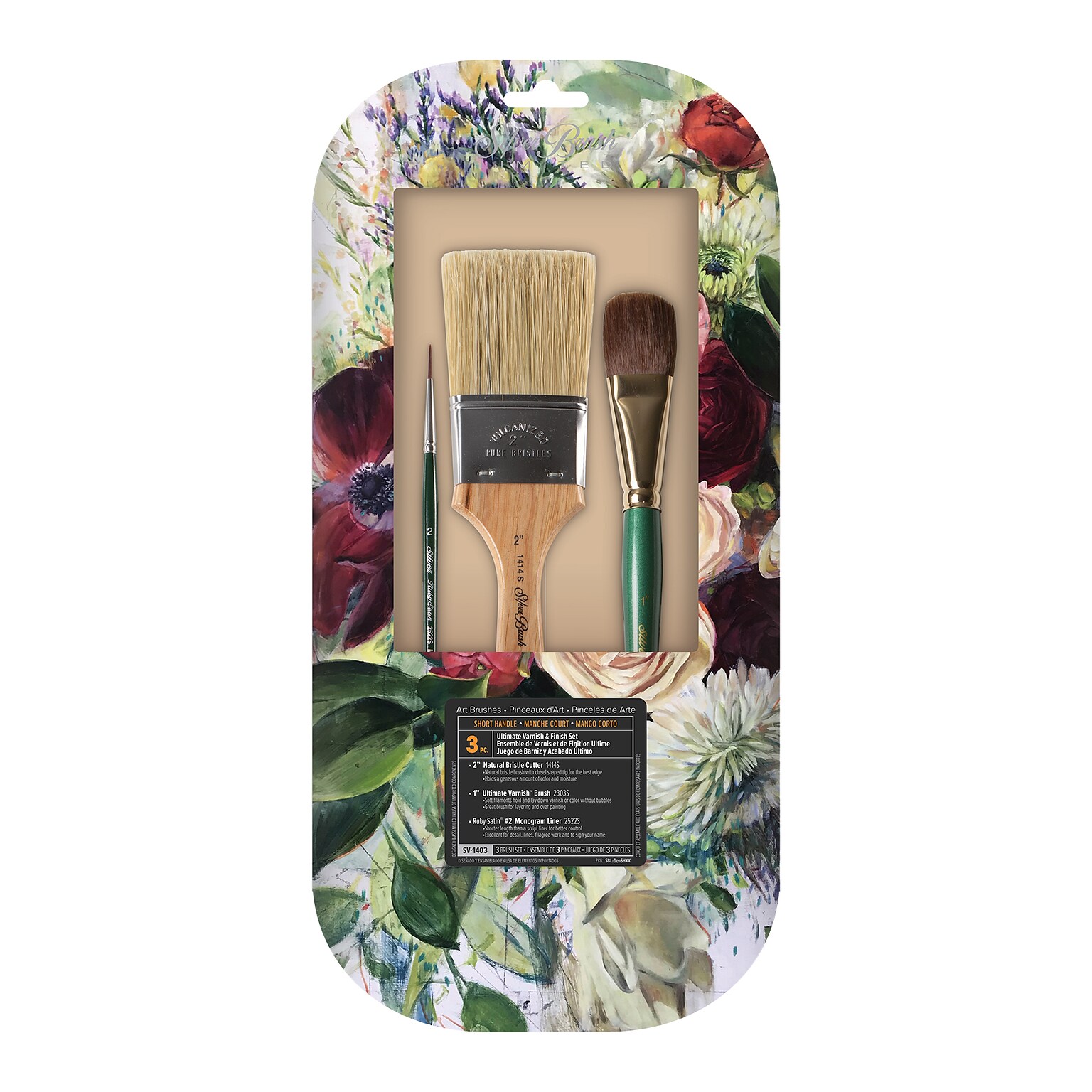 Silver Brush Ultimate Varnish & Finish Brush Pack, 3 /Pack (SLVSV1403)