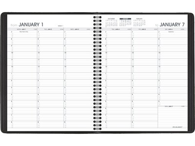 2024 AT-A-GLANCE 7" x 8.75" Weekly Appointment Book, Black (70-951-05-24)